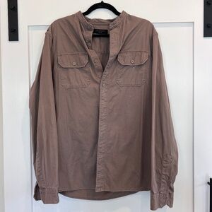 AllSaints Men’s Button-Up Shirt – 100% Cotton – Size Medium